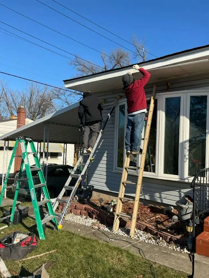Restoration crew performing exterior repair in Sturgis